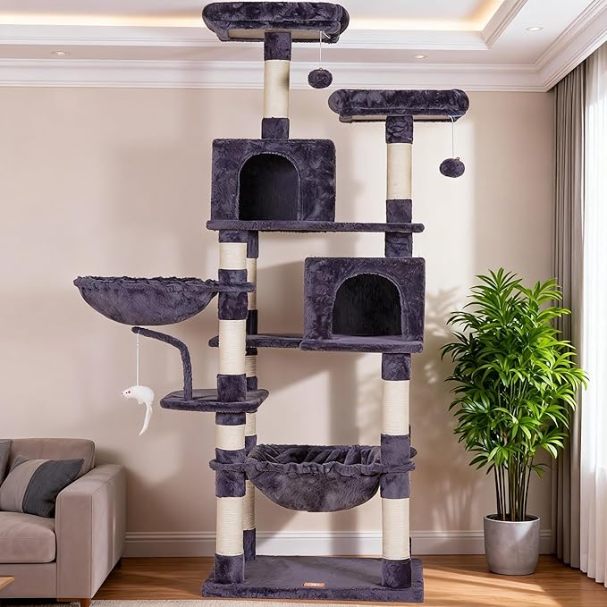 Heybly Cat Tree, 70 inches Tall Cat Tower condo - Image 2