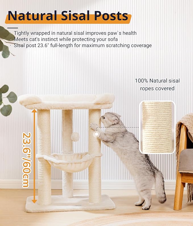 Happi N Pets 28" Cat Tree, Large Bed - Image 7