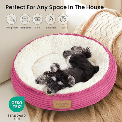 Love's cabin Round Donut Cat and Dog Cushion Bed, 24in Pet Bed - Image 6