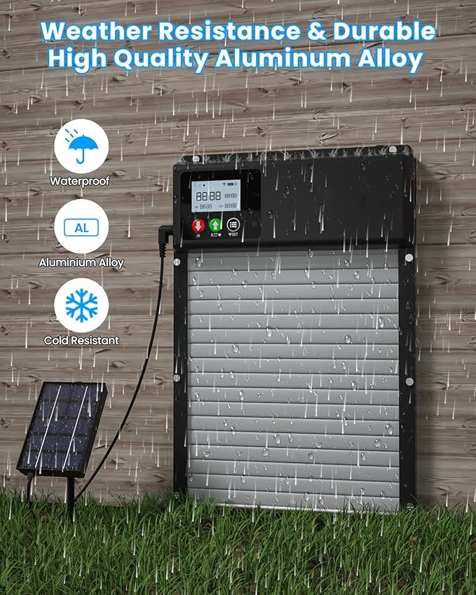 Automatic Chicken Coop Door Solar Powered, WiFi Automatic Chicken Door APP - Image 7