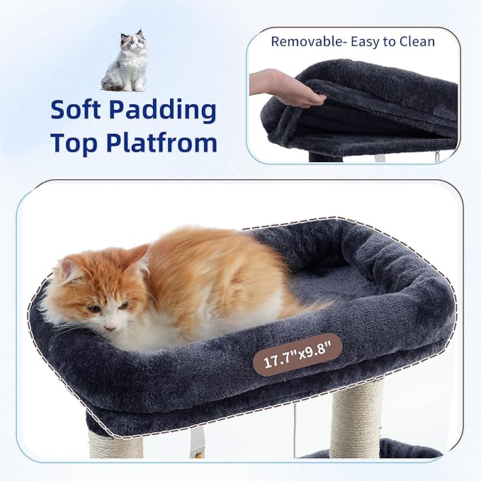 Gitelsnour Cat Tree for Indoor Cats, 55.1 inch Cat Tower - Image 4
