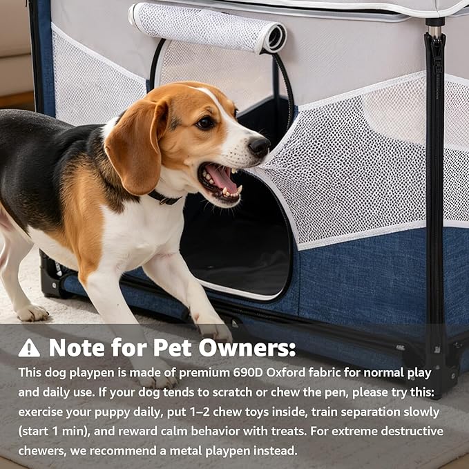LOOBANI Foldable Dog Playpen for Small Dogs, Indoor/Outdoor Puppy Cat Playpen - Image 9