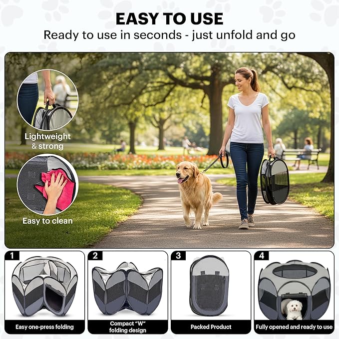 LAFYETTE - USA Based, Dog Cat Playpen, Puppy Kitten Pet Playpen Indoor Outdoor - Image 3