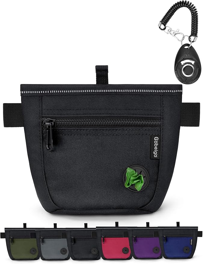 Gobeigo Dog Treat Pouch and Training Clicker, Upgrade Two Magnetic Closure to by Gobeigo