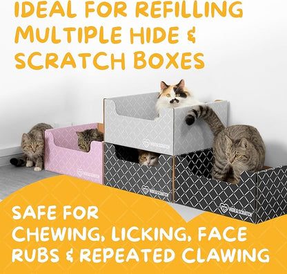 Hide & Scratch Cat Scratcher Pad – 2 Pack | Double-Sided Cardboard Refills - Image 8