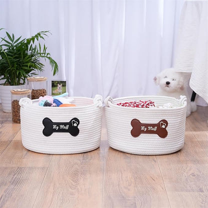 JUPPE Pet Dog Basket with Personalized Name, Dog Toys Storage Organizer Custom - Image 9