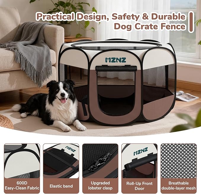 Dog Playpen, Portable Puppy Pet Crate Indoors - Image 7