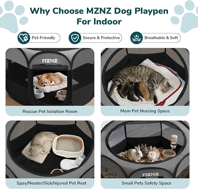 Dog Cat Playpen, Portable Small Animal Playpen Crate Indoor - Image 4