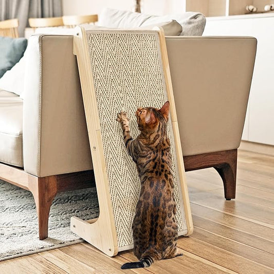 PETKARAY Cat Scratcher, Sisal Scratching Ramp, L Shape Cat Scratch Pad by PETKARAY