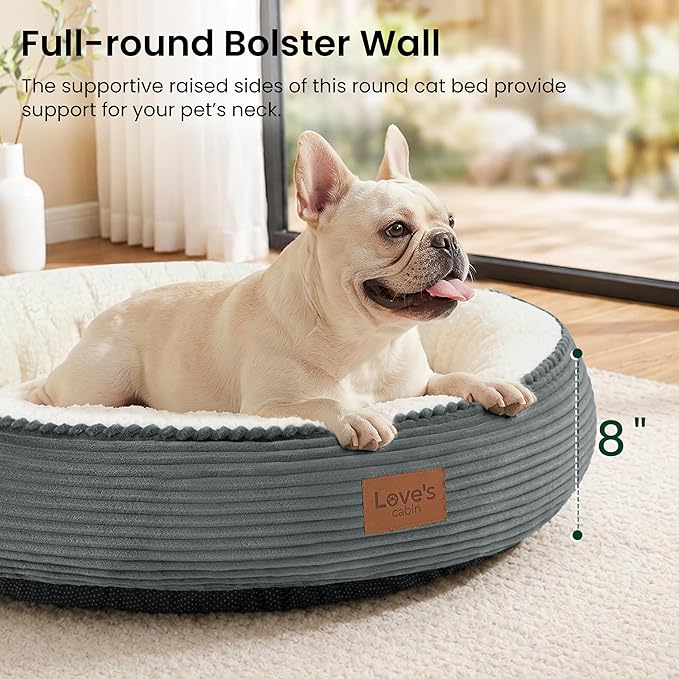 Love's cabin Round Donut Cat and Dog Cushion Bed, 30in Pet Bed - Image 6