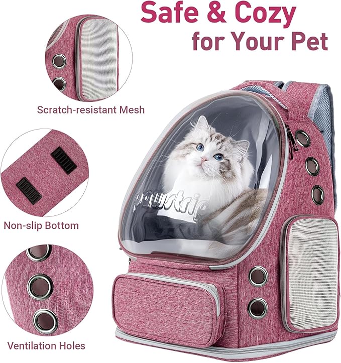 Cat Backpack Carrier with Large Space Bubble Window, Airline Approved - Image 3