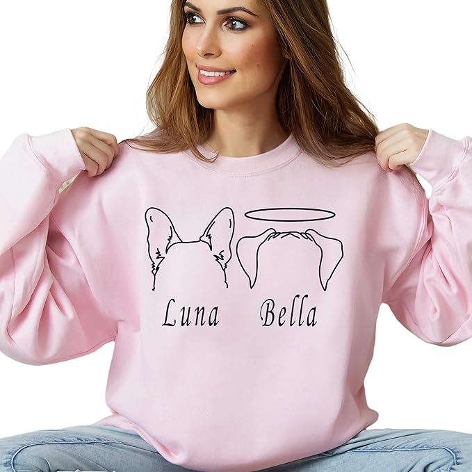 Custom Dog Mom Shirt Personalized Dog Ears Sweatshirt - Image 8