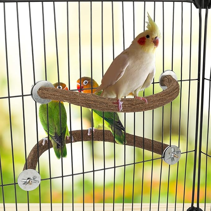 Rypet Natural Wood Bird Perch, U-Shaped Safe Chew & Rest Perch - Image 6