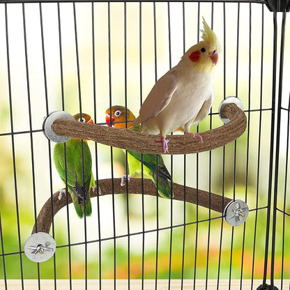 Rypet Natural Wood Bird Perch, U-Shaped Safe Chew & Rest Perch - Image 6