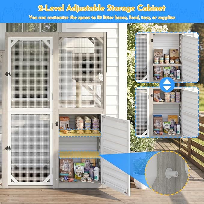 Ketive Catio Outdoor Cat Enclosure Large Walk-in Cat House - Image 5