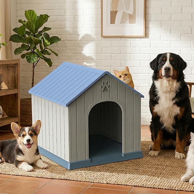 VIXZEN Outdoor Dog House, Resin Material, Large Outdoor Dog House - Image 7