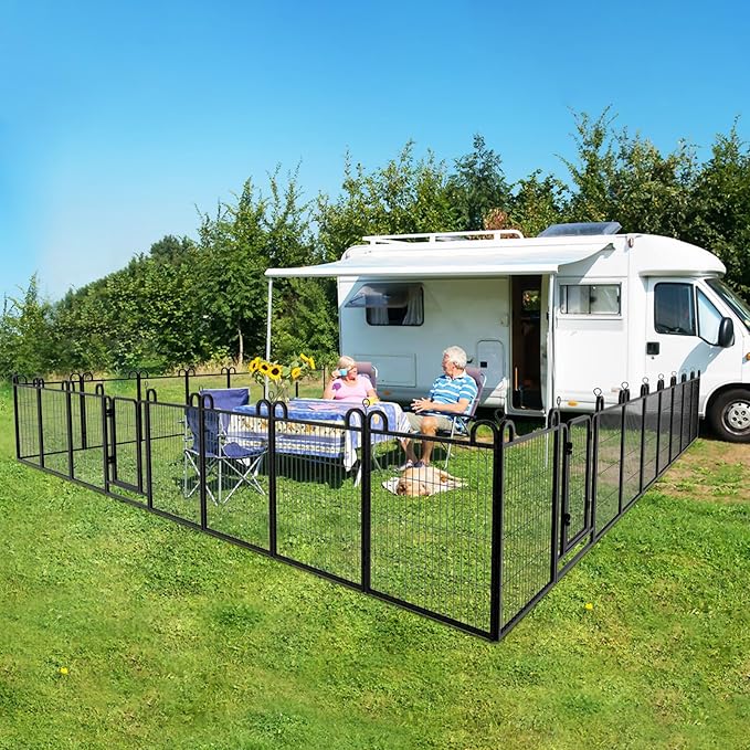 Dog Playpen Outdoor 24 Piece Panels Heavy Duty Dog Fence 40" Height Anti-Rust - Image 2
