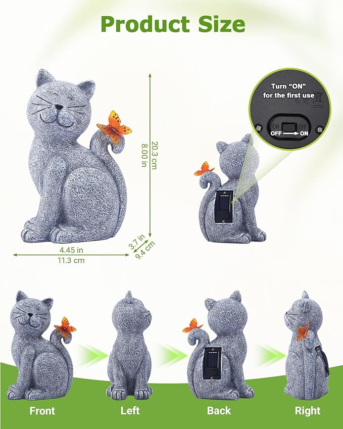 Nacome Cat Outdoor Statues for Garden: Outside Decor - Image 3