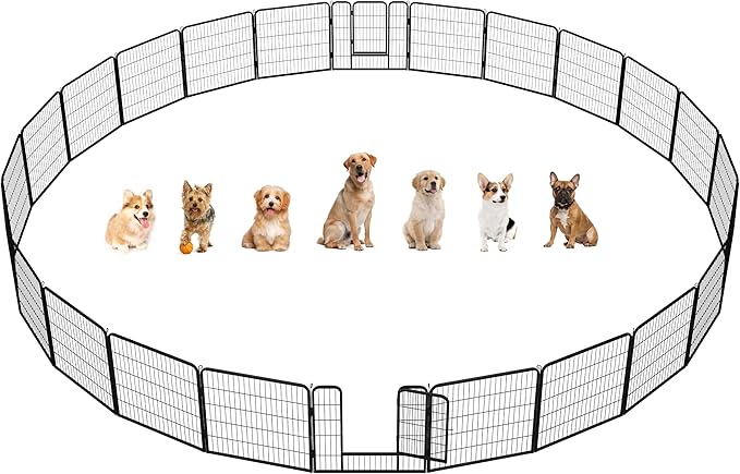 Yaheetech Dog Playpen Outdoor, 32 inch 24 Panels Dog Pen Indoor Heavy Duty by Unknown