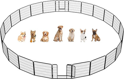 Yaheetech Dog Playpen Outdoor, 32 inch 24 Panels Dog Pen Indoor Heavy Duty by Unknown