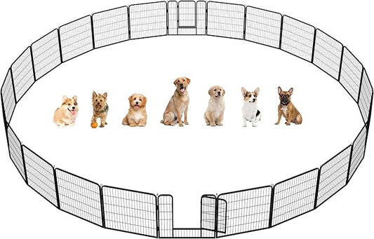 Yaheetech Dog Playpen Outdoor, 32 inch 24 Panels Dog Pen Indoor Heavy Duty by Unknown