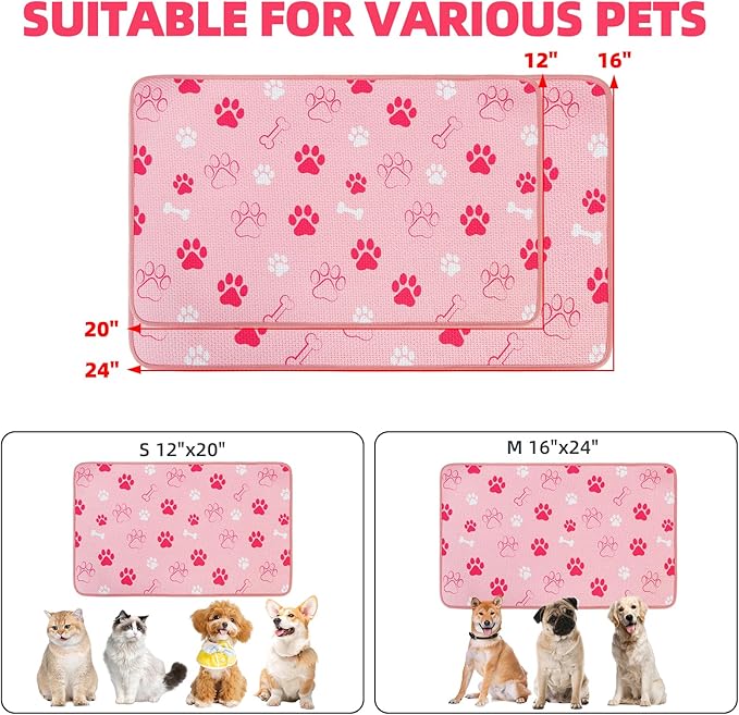 PUPTECK Dog Food Mat, Absorbent Pet Cat Feeding Mat - Image 2
