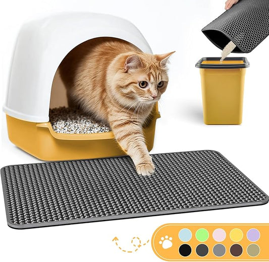 Cat Litter Mat -30'' x 24'' Large Litter Trapping Mat, Waterproof, Urine-Proof by Powools