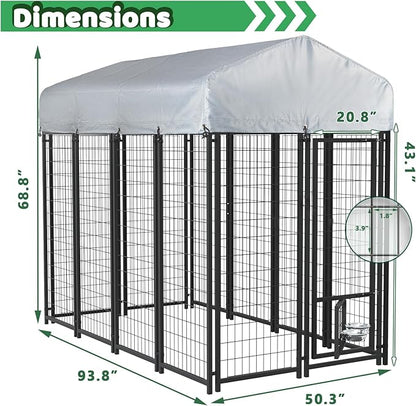 LEMBERI Heavy Duty Large Outdoor Dog Kennel 8x4x6 FT, Escape-Proof Dog Run - Image 2