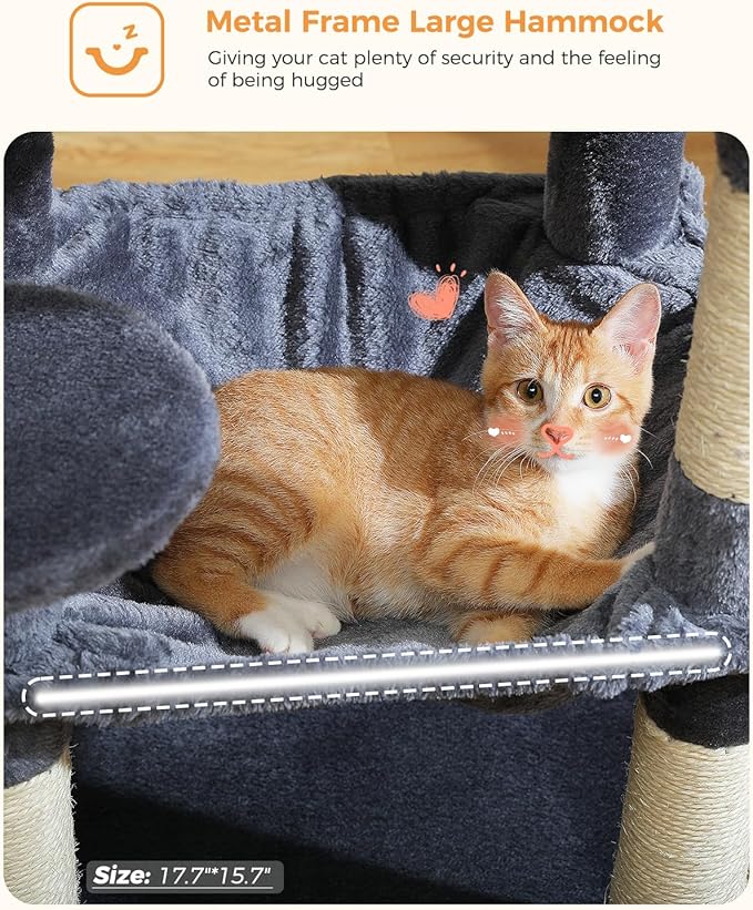 MUTTROS Cat Tree for Indoor Cats, 45.7" Multi-Level Cat Tower - Image 4