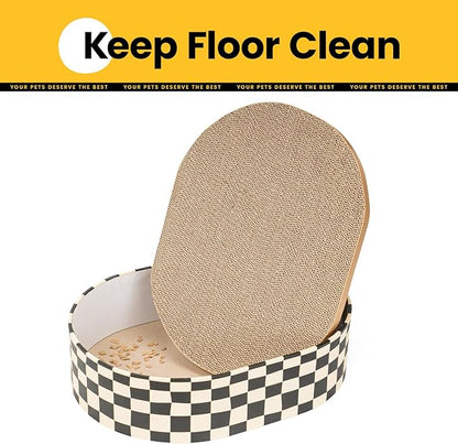 Conlun Cat Scratcher Box with 4 Cat Scratching Board Reversible Scratch Pad - Image 5