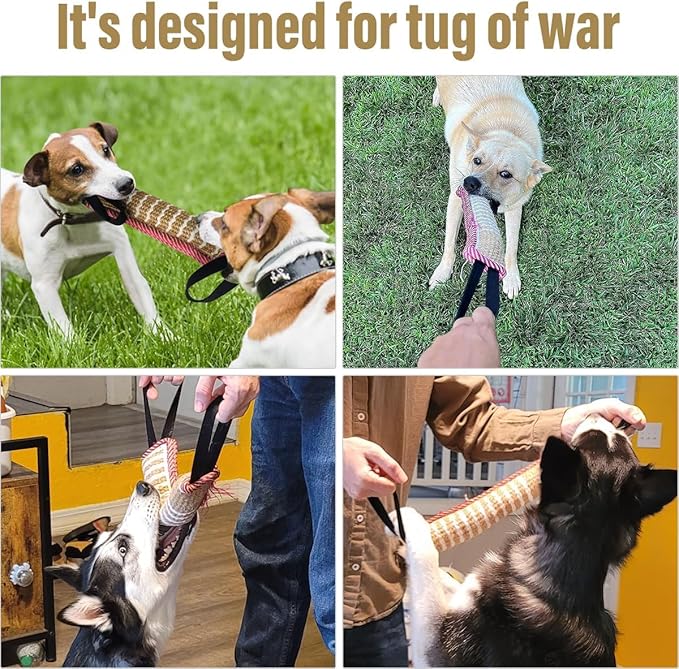 Storystore Dog Tug Toy Dog Training Bite Pillow Jute Bite Toy - Image 5