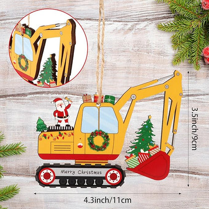 Personalized Excavator Christmas Ornament Xmas Construction Truck Ornaments - Image 2