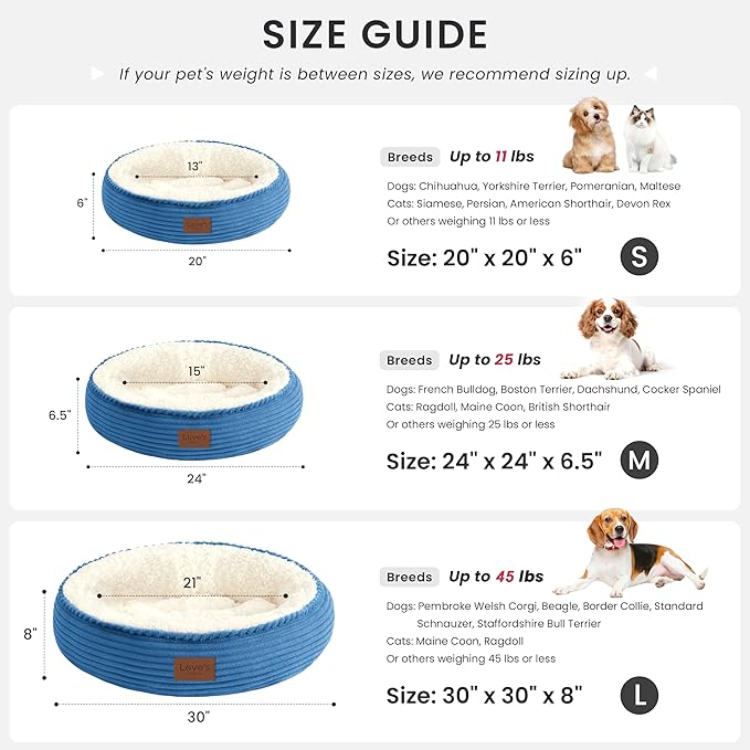 Love's cabin Round Donut Cat and Dog Cushion Bed, 24in Pet Bed - Image 4