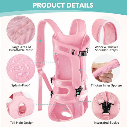 Lukovee Dog Backpack Carrier, Legs Out Easy-fit Dog Front Carrier - Image 3