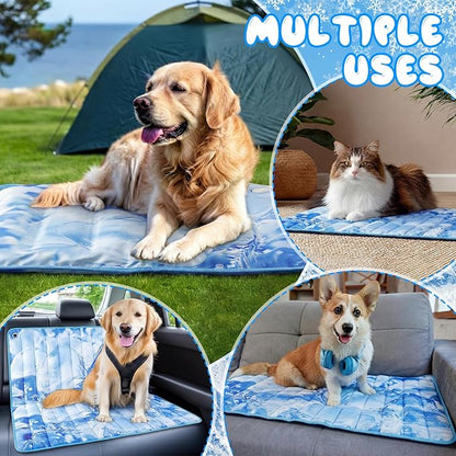 Chunful 4 Pack Dog Cooling Mat Water Injection Pet Cooling Mat - Image 7