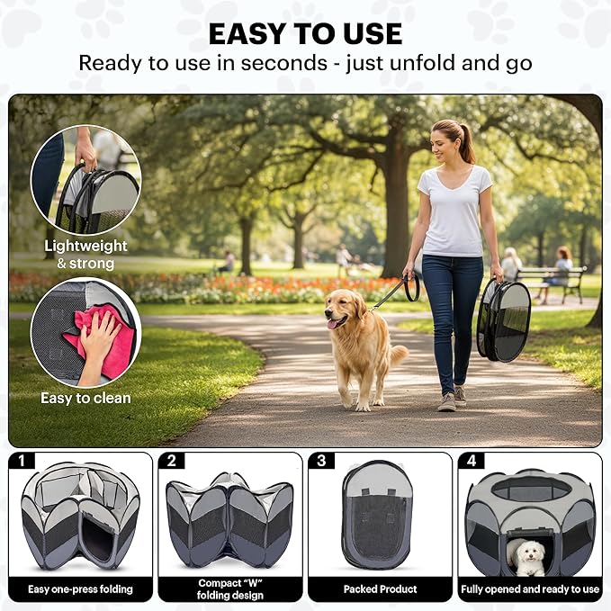 LAFYETTE. - USA Based, Dog Cat Playpen, Puppy Kitten Pet Playpen Indoor Outdoor - Image 3