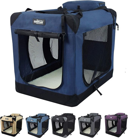 EliteField 3-Door Folding Soft Dog Crate by EliteField