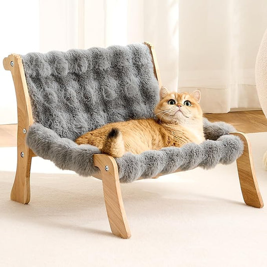 Solid Wood Cat Couch Bed for Indoor Cats, Modern Cat Sofa by Kicari