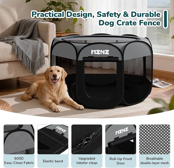 Dog Playpen, Portable Puppy Pet Crate Indoors - Image 7