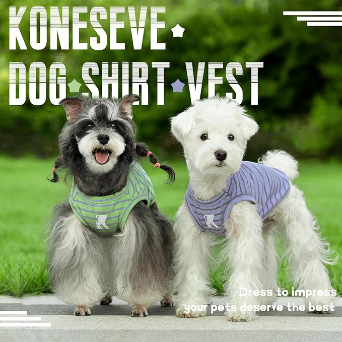 Koneseve Dog Shirts 2 Pack Breathable Sleeveless Vest, Stretchy & Soft - Image 7