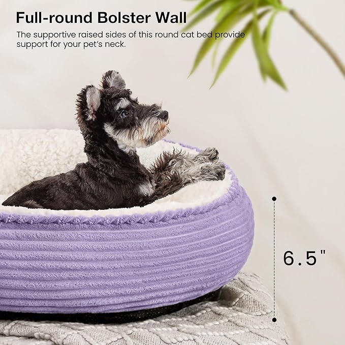 Love's cabin Round Donut Cat and Dog Cushion Bed, 24in Pet Bed - Image 5