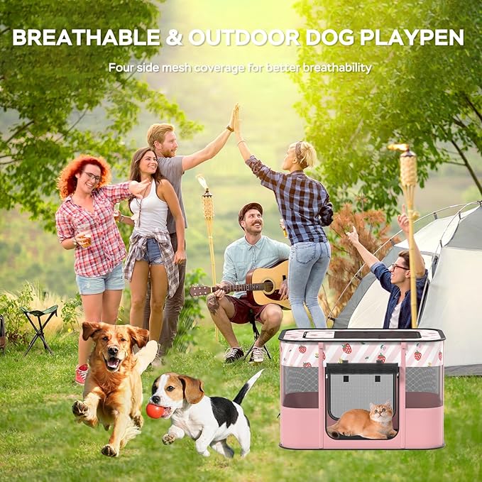 Portable Pet Cat Playpen, Cat Cages Indoor Collapsible Dog Crates Tent Kennel - Image 2
