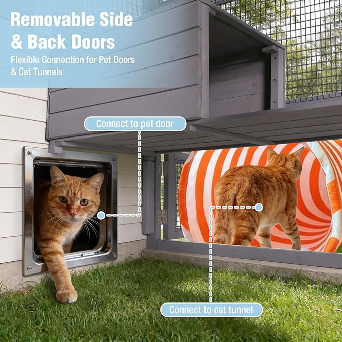 Large Catio Outdoor Cat Enclosure, 71.1’’ Cat House - Image 3