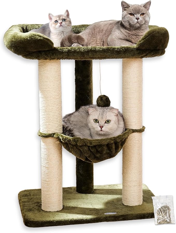 Happi N Pets 28" Cat Tree, Large Bed by HappiNPets