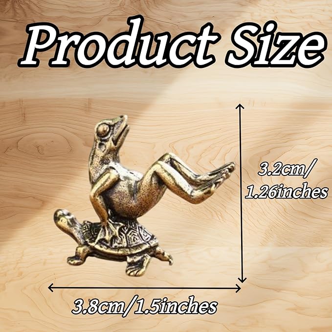 3 Pack Mini Frog and Turtle Brass Bird Bath Decorations Cute Garden Ornaments - Image 2