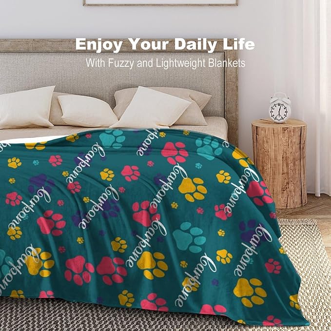 Personalized Paw Print Dog Blanket - Image 2