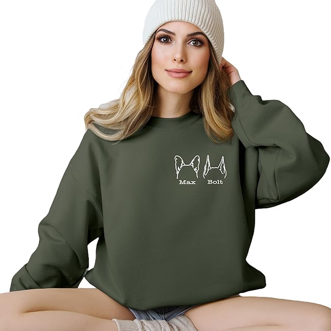 Custom Dog Mom Shirt Personalized Dog Ears Sweatshirt - Image 2