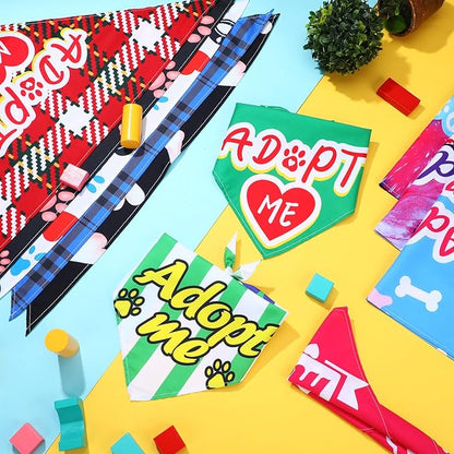 Huhumy 30 Pcs Adopt Me Dog Bandanas Bulk Pet Bibs Colorful Triangle Scarf Pet - Image 3