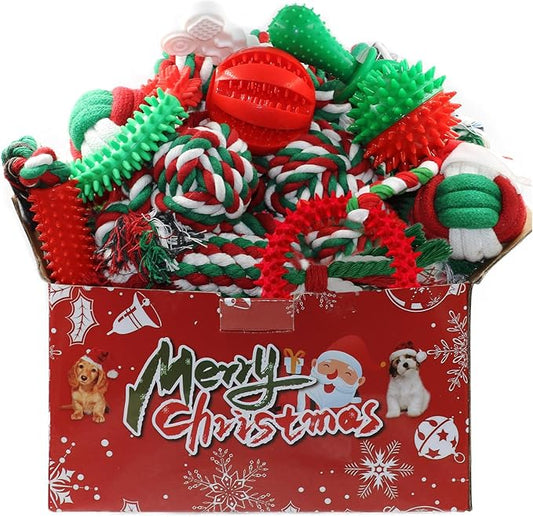 Beiker Christmas Dog Toys Bulk 15 Pack, Puppy Chew Toys by Beiker