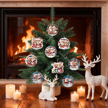 9 Pcs Christmas Tree Decorations 2026 Merry Christmas Santa Claus Hanging - Image 4